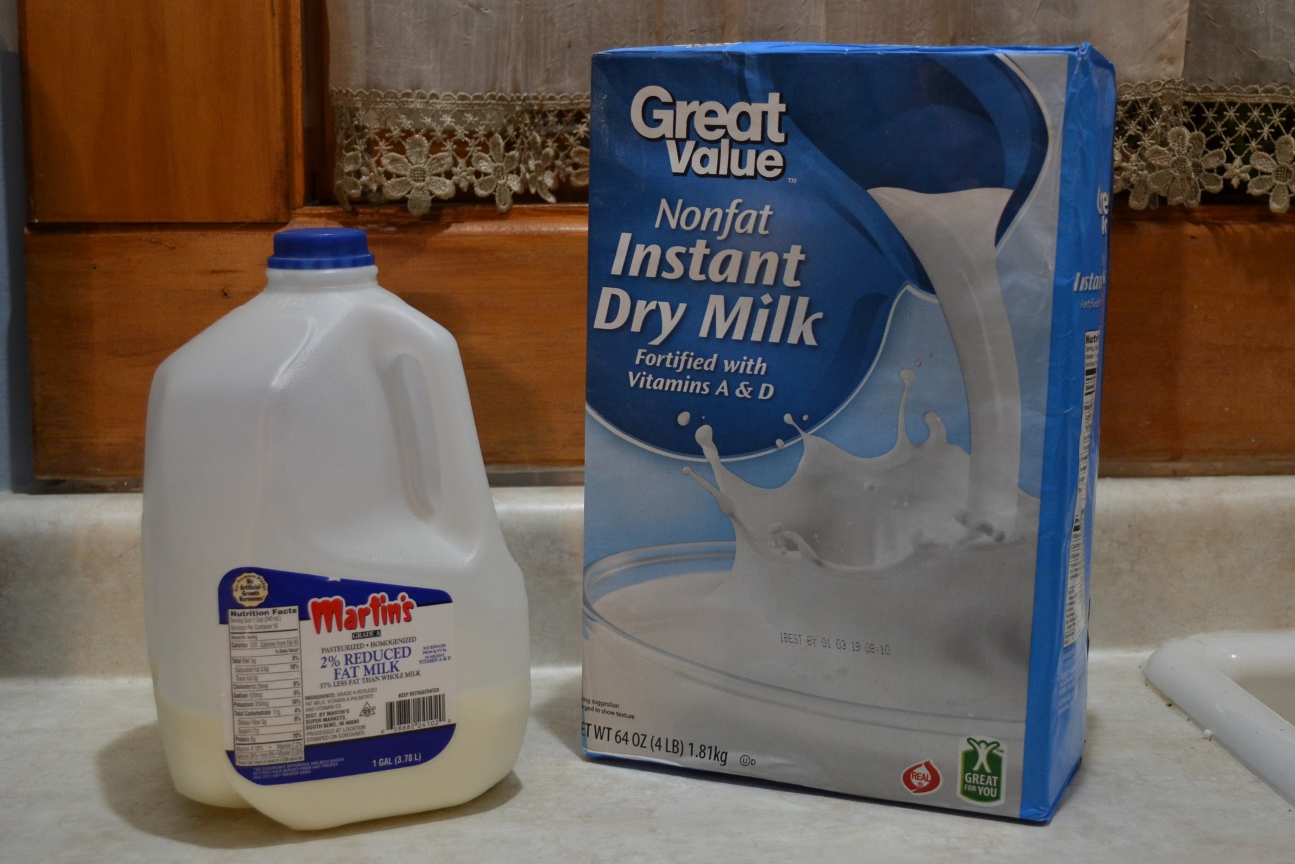 Carton of Milk and Box of Powdered Milk